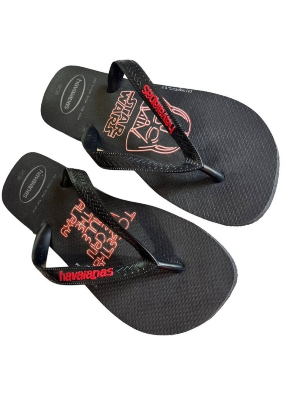 Havaianas Star Wars Flip Flops Black Red 11/12 Womens 9/10 Mens